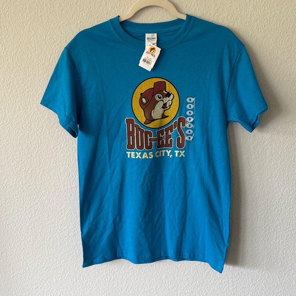 Bucees T‎ Shirt Mens Small Buc-ee's Blue Short Sleeve